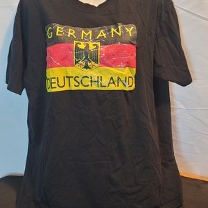 Germany Deutschland Mens Crewneck Tshirt Size M Black Cotton Stretch Logo